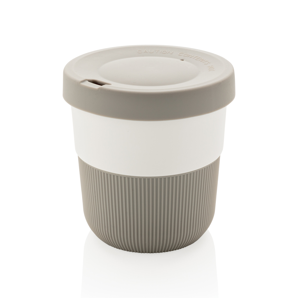 Thermosbeker | PLA | 280 ml | Met siliconen grip | Duurzaam | Grijs (Cool Grey 6)