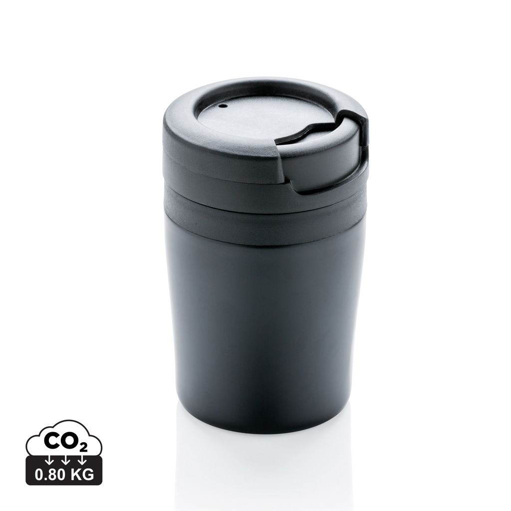 Thermosbecher | PP und rostfreier Stahl | 4h heiß - 12h kalt | 160 ml | Luxus | Black