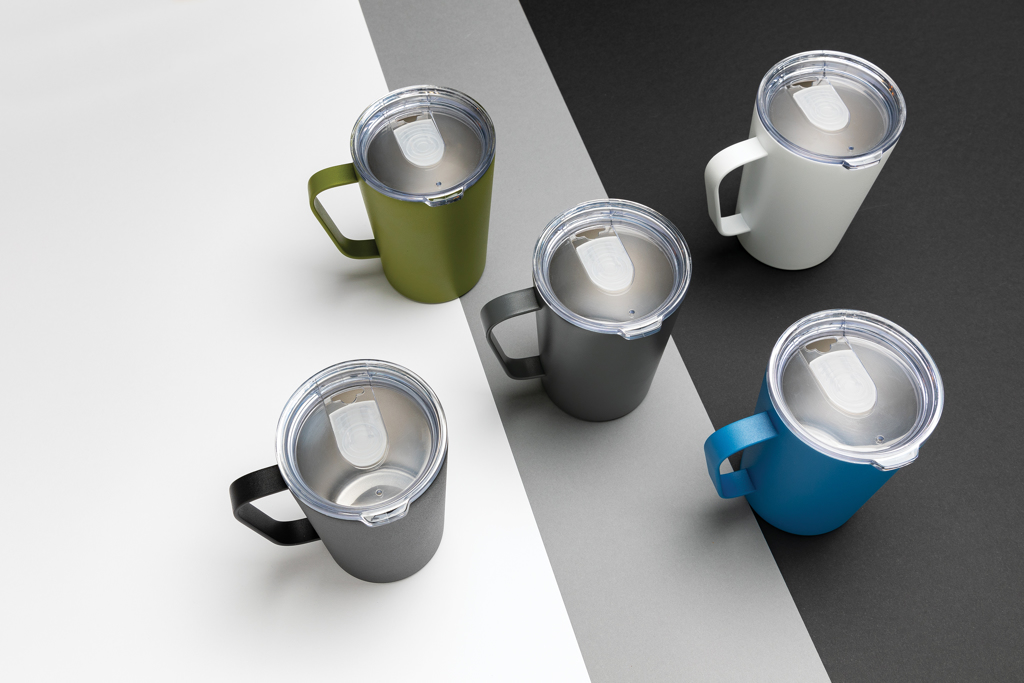 Vacuum mug with lid | Recycled stainless steel | 0,42L | BPA free | Sustainable | anthracite Vacuum mug with lid | Recycled stainless steel | 0,42L | BPA free | Sustainable | anthracite