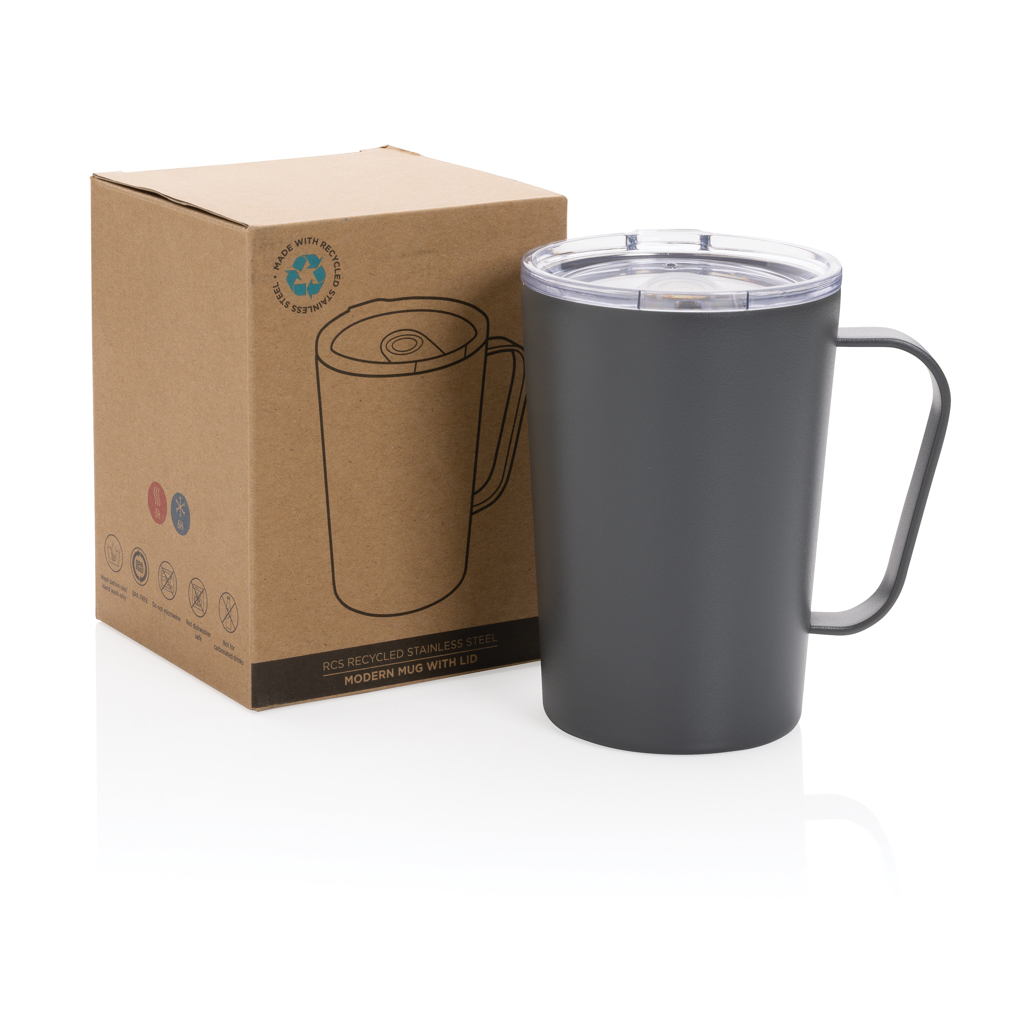 Vacuum mug with lid | Recycled stainless steel | 0,42L | BPA free | Sustainable | anthracite Vacuum mug with lid | Recycled stainless steel | 0,42L | BPA free | Sustainable | anthracite