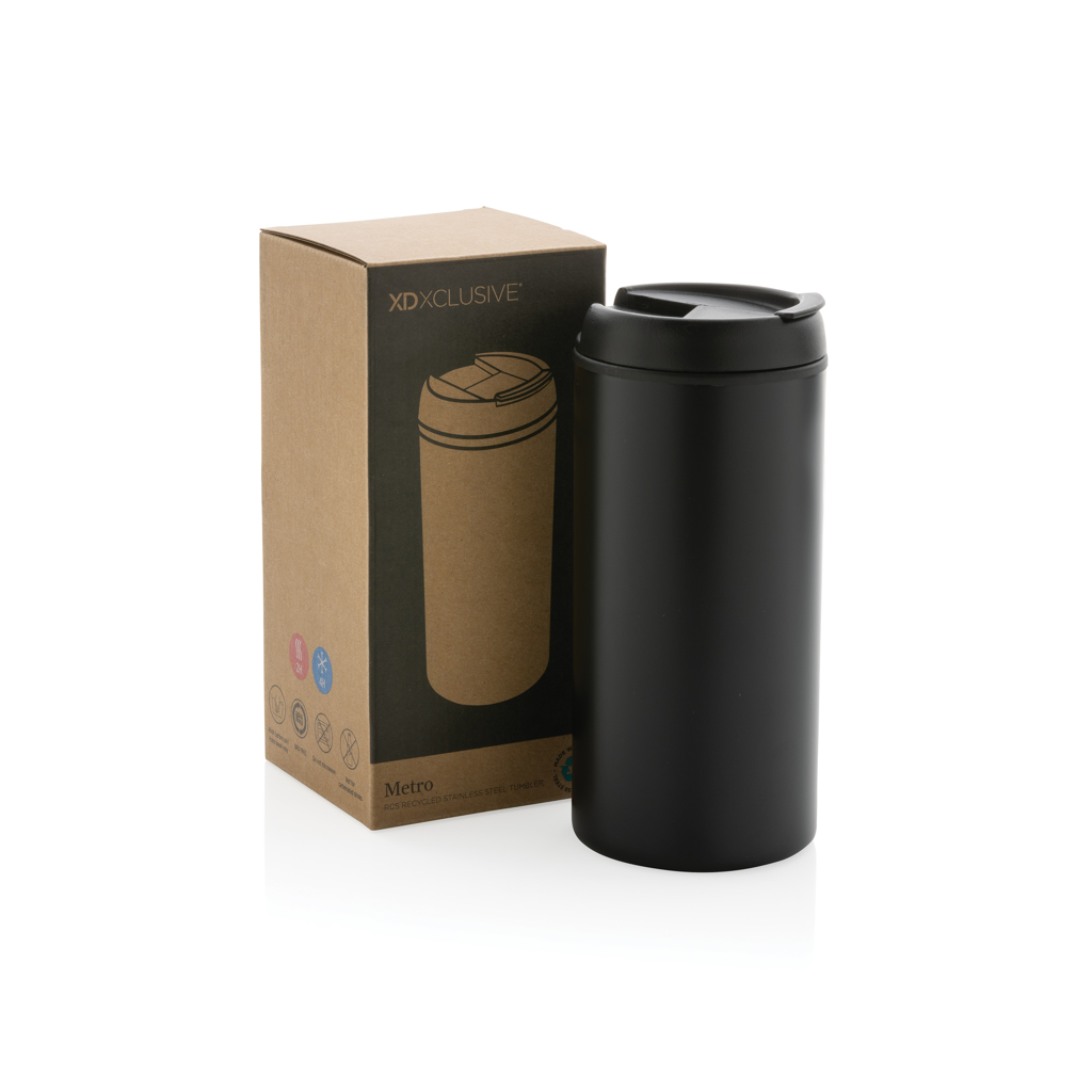 Tumbler | Recycled stainless steel | 300ml | Durable | black Tumbler | Recycled stainless steel | 300ml | Durable | black