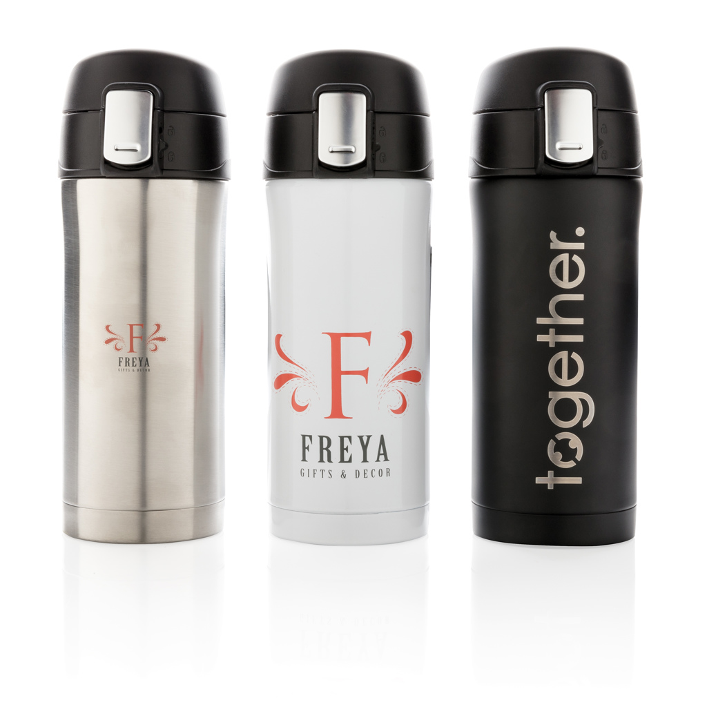 Thermo mok | Gerecycled RVS | 300 ml | Tot 5 uur warm | zwart Thermo mok | Gerecycled RVS | 300 ml | Tot 5 uur warm | zwart