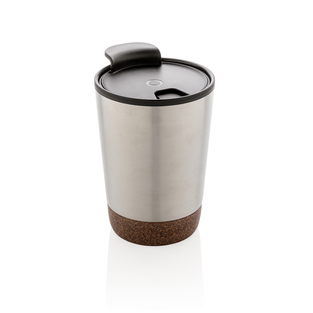 Thermo cup | Recycled stainless steel | 300ml | Unique cork base | silver