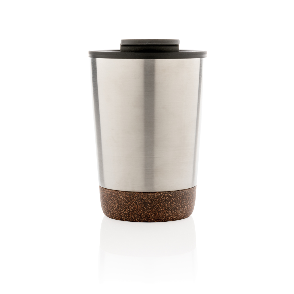 Thermo cup | Recycled stainless steel | 300ml | Unique cork base | silver