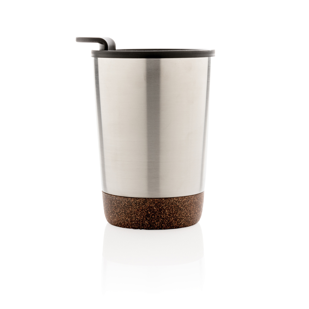 Thermo cup | Recycled stainless steel | 300ml | Unique cork base | silver