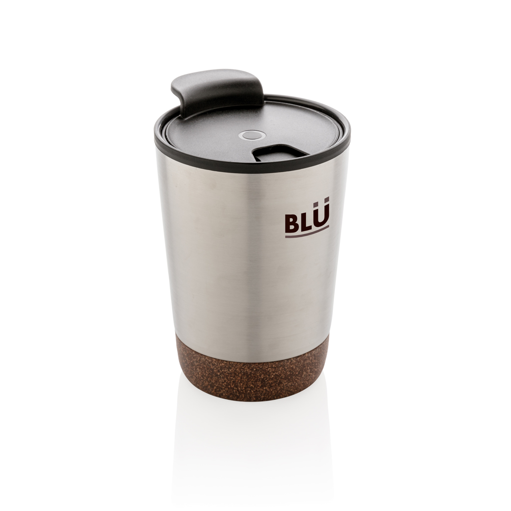Thermo cup | Recycled stainless steel | 300ml | Unique cork base | silver