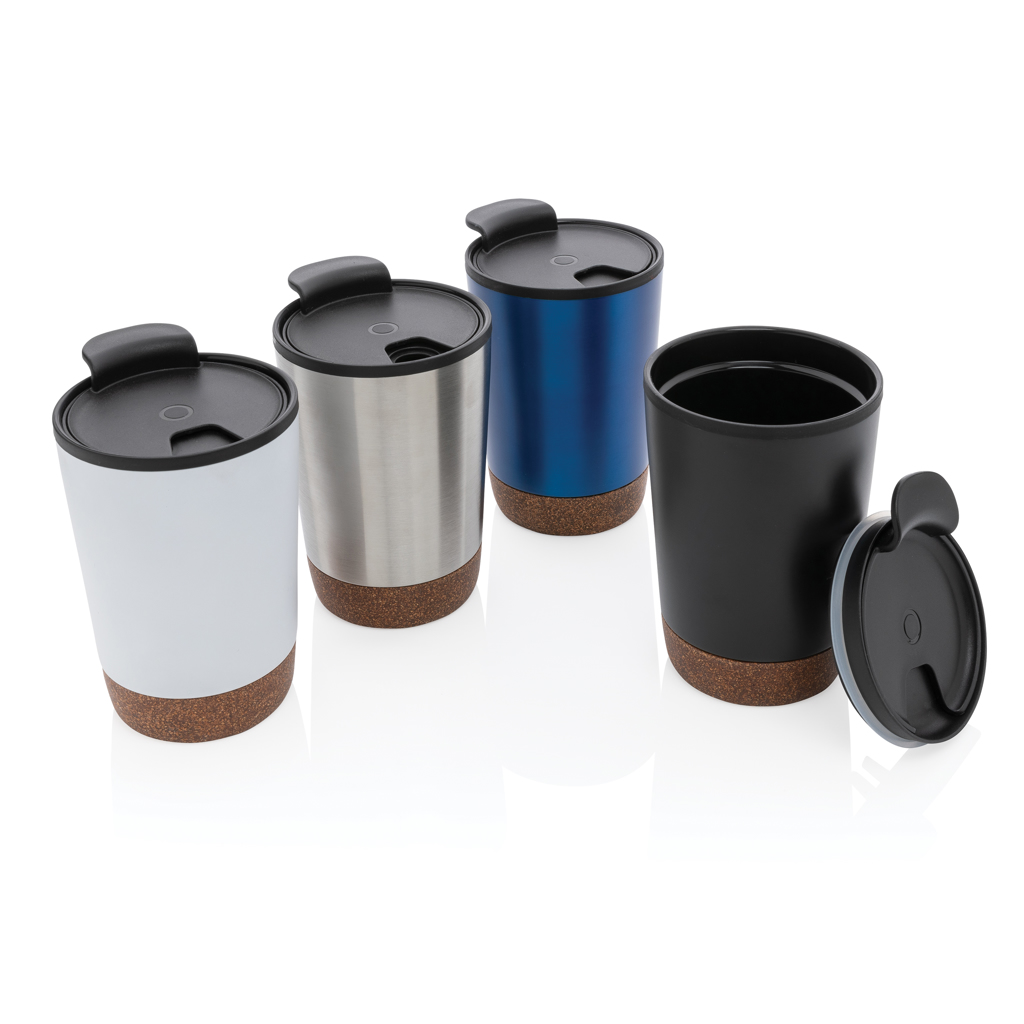 Thermo cup | Recycled stainless steel | 300ml | Unique cork base | silver