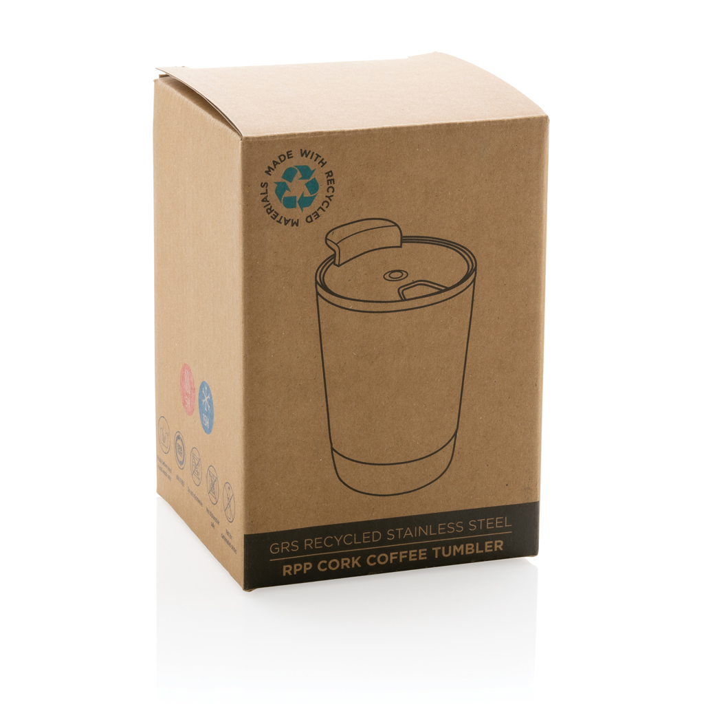 Thermo cup | Recycled stainless steel | 300ml | Unique cork base | silver