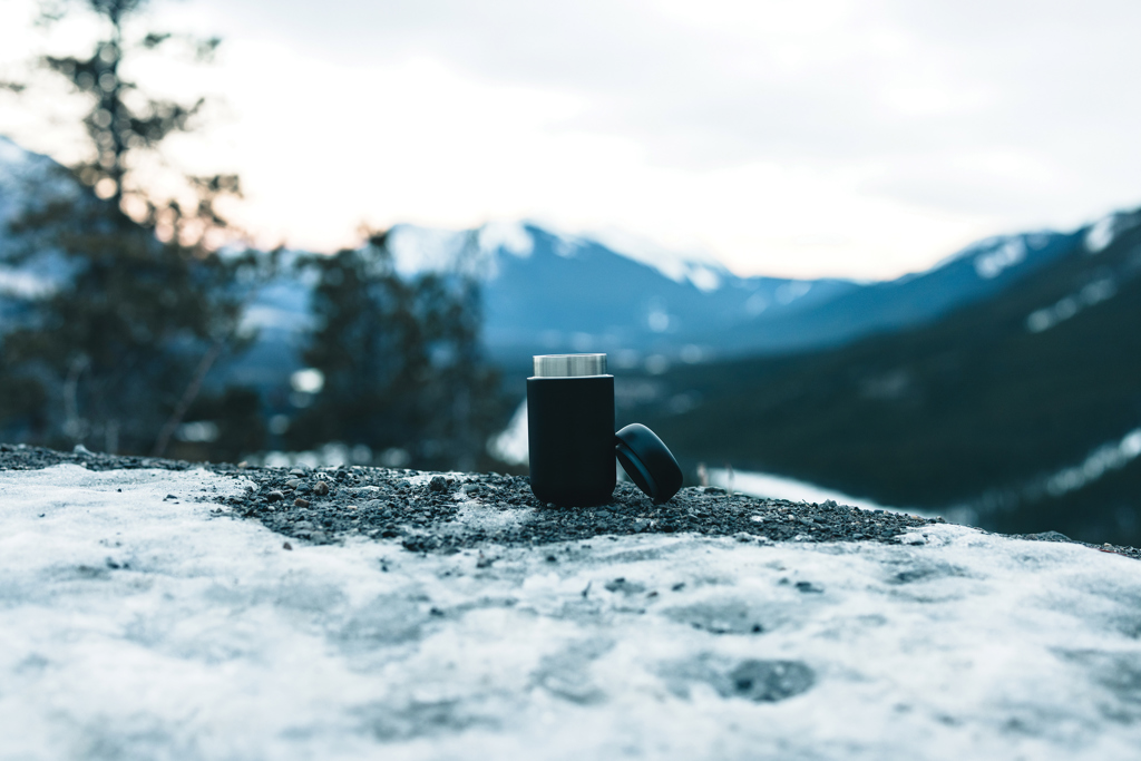 Thermosbeker | Gerecycled roestvrij staal | 360ml | Met schroefdeksel | Duurzaam | zwart Thermosbeker | Gerecycled roestvrij staal | 360ml | Met schroefdeksel | Duurzaam | zwart