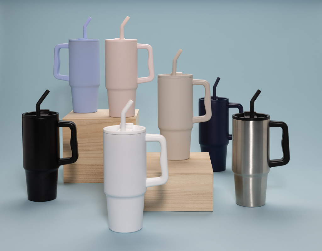 Thermosbeker | rRVS | 900ml | Rietje | Stanley look-a-like | beige Thermosbeker | rRVS | 900ml | Rietje | Stanley look-a-like | beige