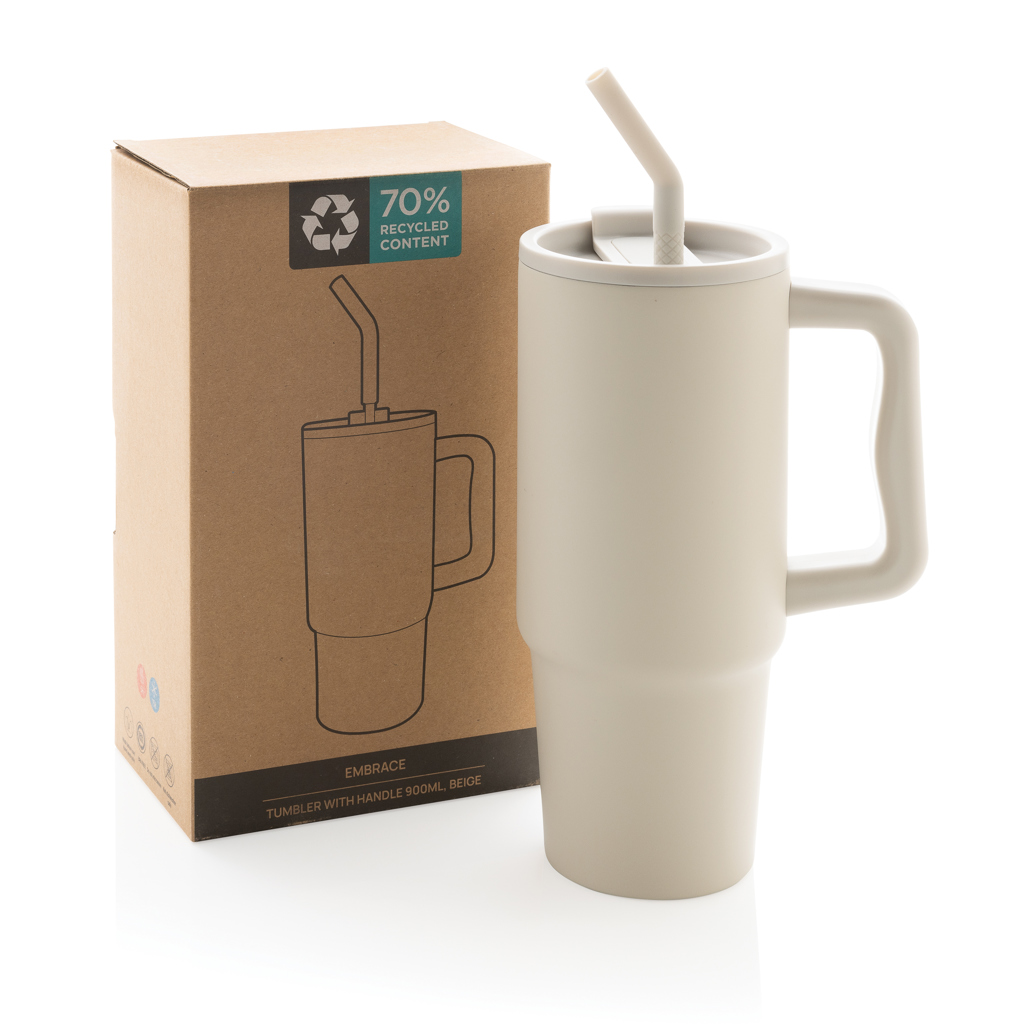Thermosbeker | rRVS | 900ml | Rietje | Stanley look-a-like | beige Thermosbeker | rRVS | 900ml | Rietje | Stanley look-a-like | beige