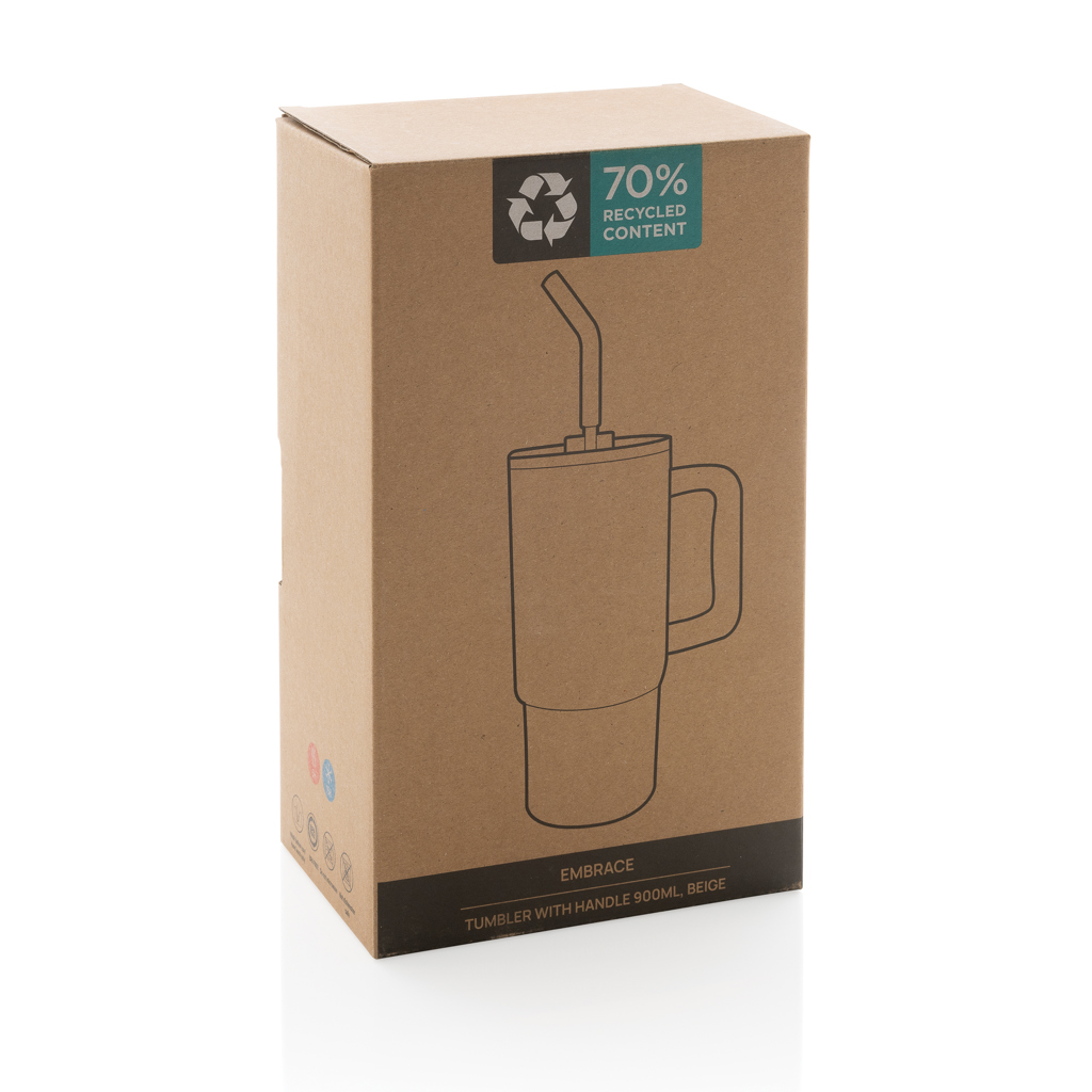 Thermosbeker | rRVS | 900ml | Rietje | Stanley look-a-like | beige Thermosbeker | rRVS | 900ml | Rietje | Stanley look-a-like | beige