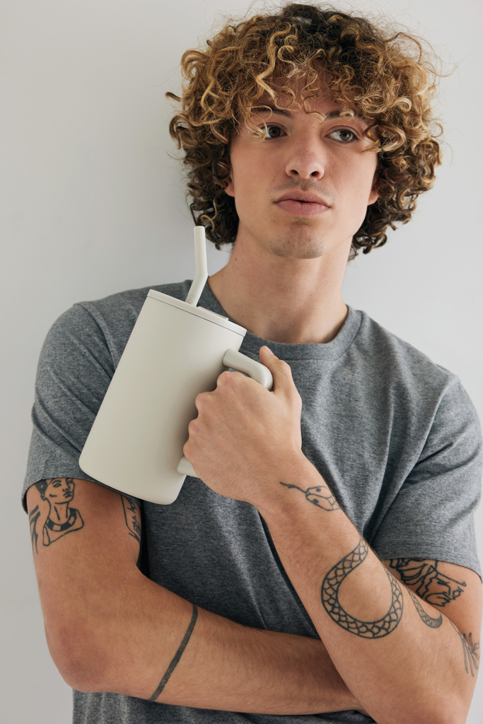 Thermosbecher | Edelstahl | 800ml | Strohhalm | Stanley Doppelgänger | beige