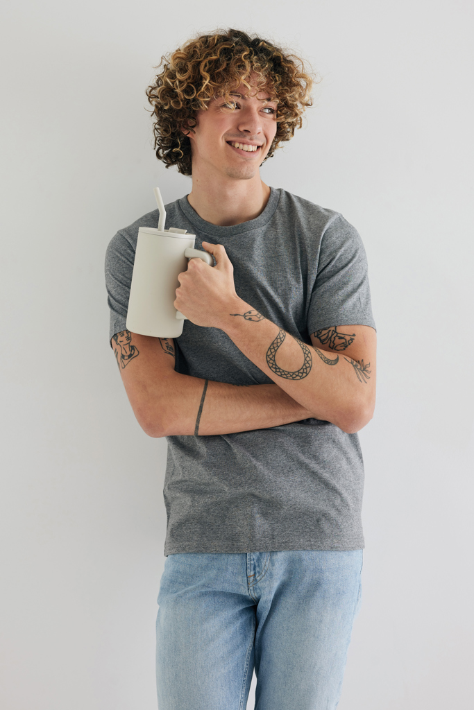 Thermosbecher | Edelstahl | 800ml | Strohhalm | Stanley Doppelgänger | beige