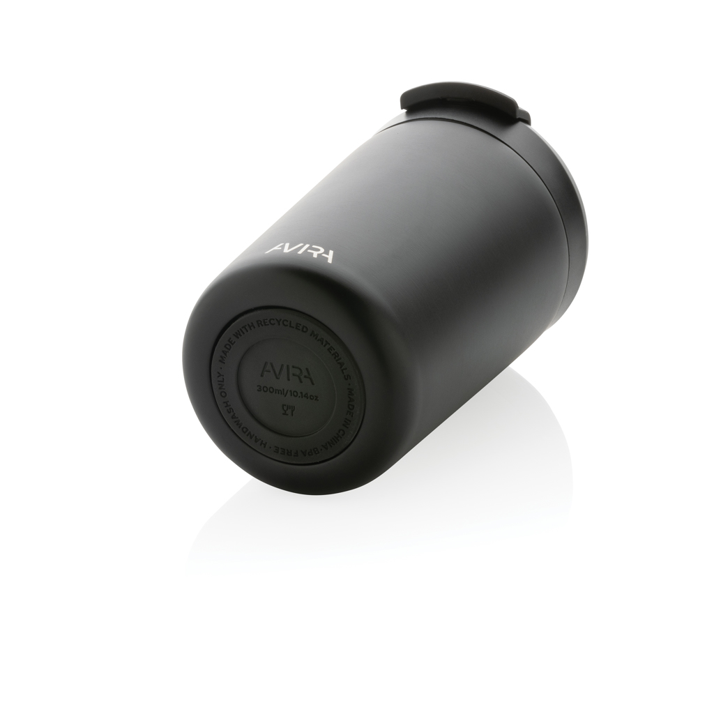 Avira Thermobecher | Recyceltes PP | 300ml | Hält warm bis zu 6h und kalt bis zu 8h | schwarz