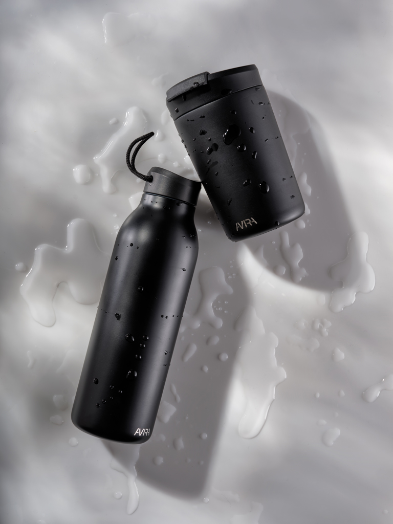 Avira Thermobecher | Recyceltes PP | 300ml | Hält warm bis zu 6h und kalt bis zu 8h | schwarz