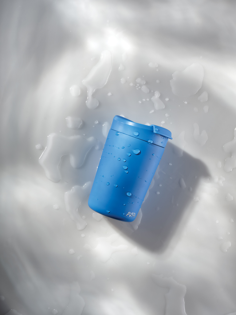 Avira thermosbeker | Gerecycled PP | 300ml | Warm tot 6u en koud tot 8u | blauw