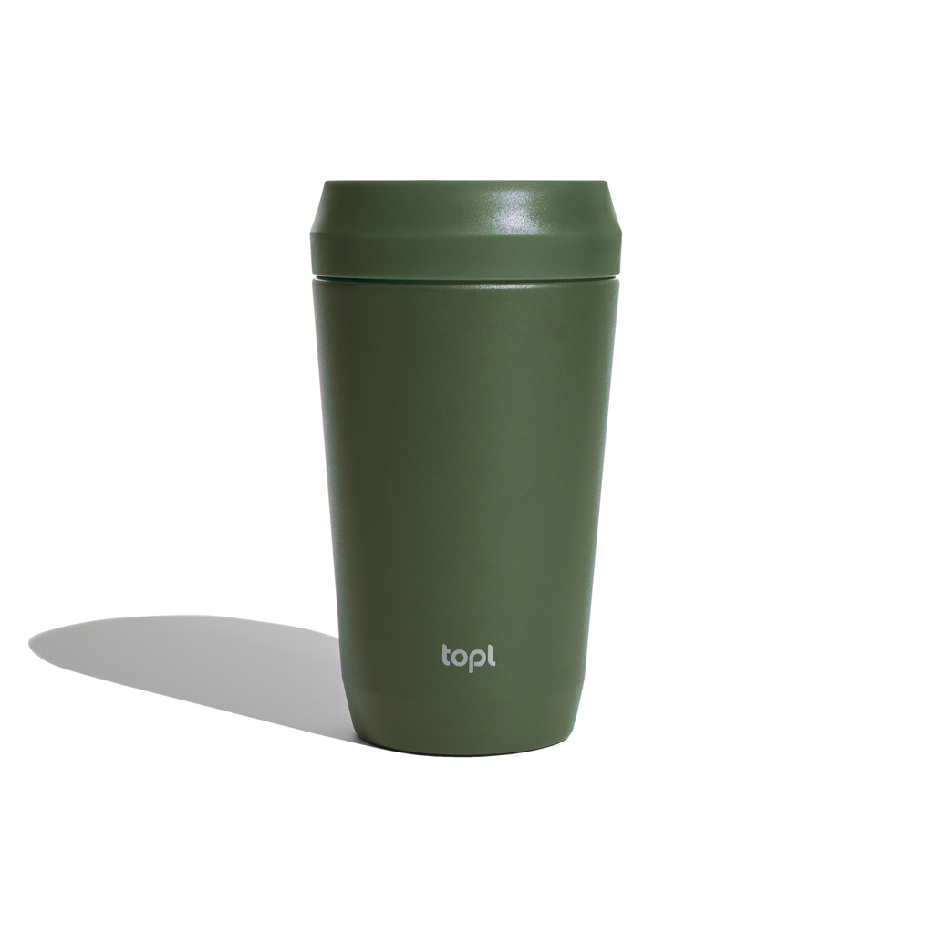Gobelet isotherme Topl | Acier inoxydable | 354 ml | Couvercle 360° | Froid pendant 6 heures | Chaud pendant 1 heure | vert