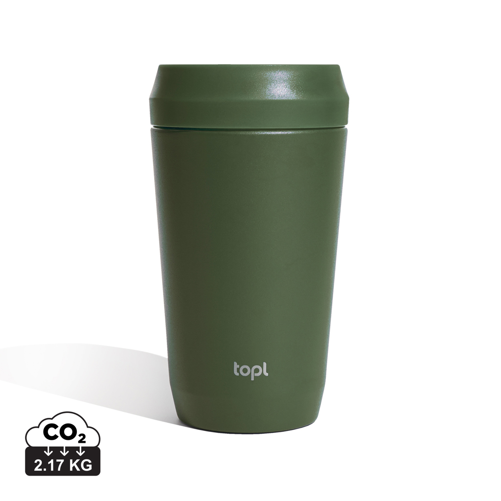 Tumbler termico Topl | Acciaio inossidabile | 354 ml | Coperchio 360° | Freddo per 6 ore | Caldo per 1 ora | verde