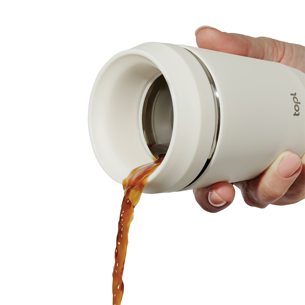 Topl thermosbeker | Roestvrij staal | 236 ml | 360° deksel | 5 uur warm | bruin