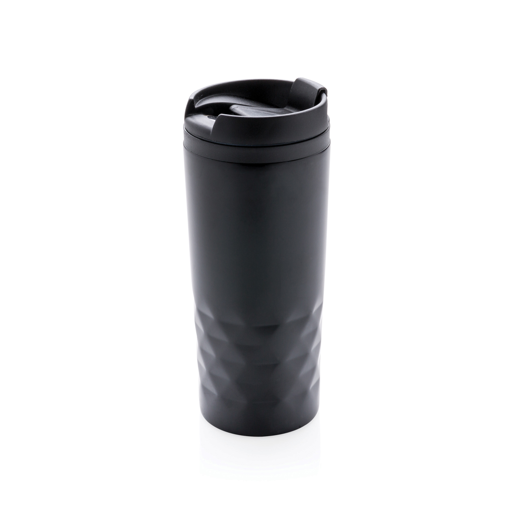 Becher | Edelstahl & Kunststoff | 300ml | Geometrische Details | Black Becher | Edelstahl & Kunststoff | 300ml | Geometrische Details | Black