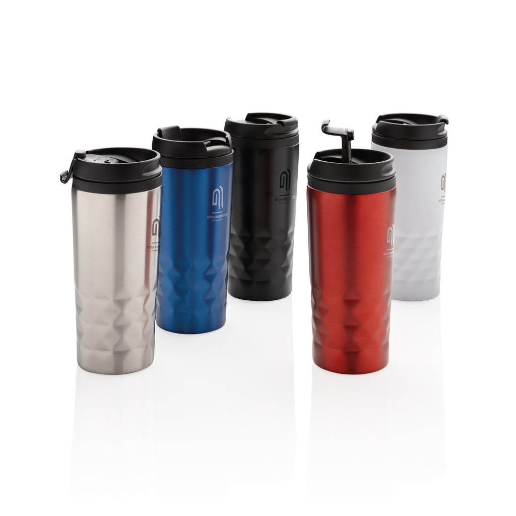 Becher | Edelstahl & Kunststoff | 300ml | Geometrische Details | Black Becher | Edelstahl & Kunststoff | 300ml | Geometrische Details | Black