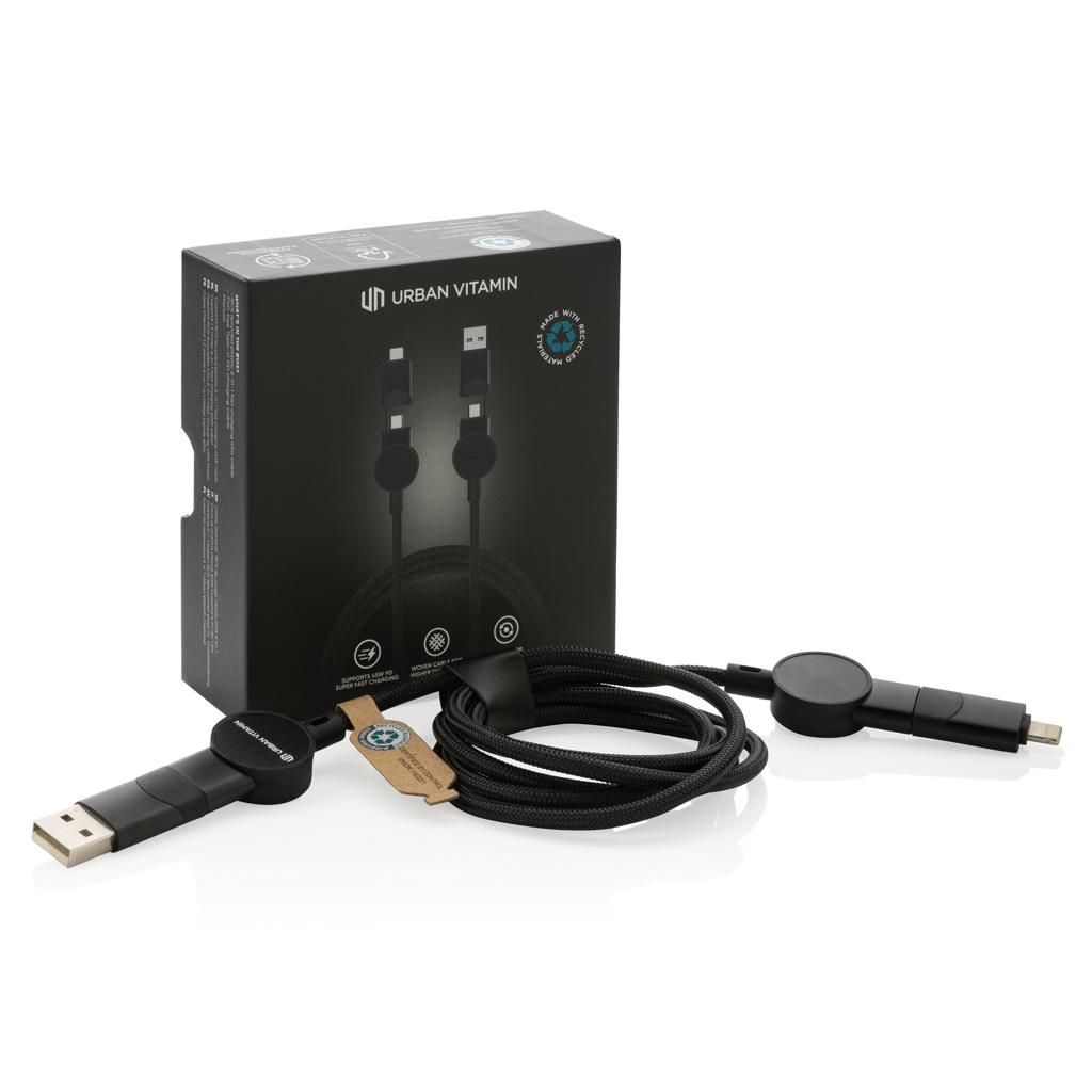 Schnellladekabel | Recycelter Kunststoff | 45W | schwarz