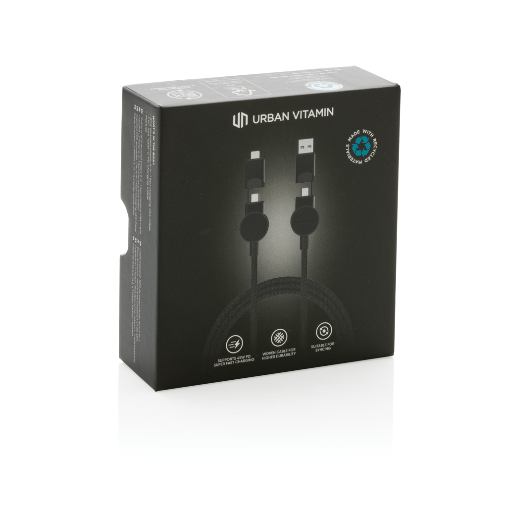 Schnellladekabel | Recycelter Kunststoff | 45W | schwarz