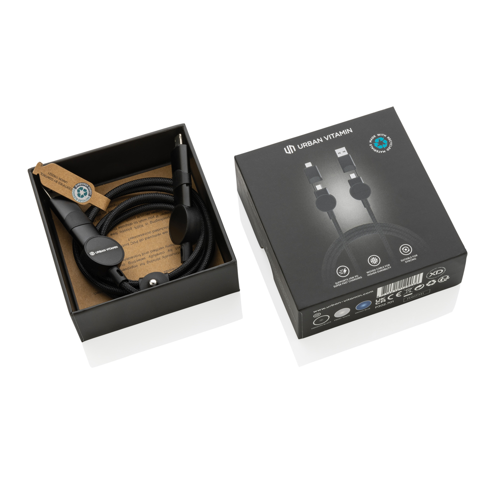 Schnellladekabel | Recycelter Kunststoff | 45W | schwarz