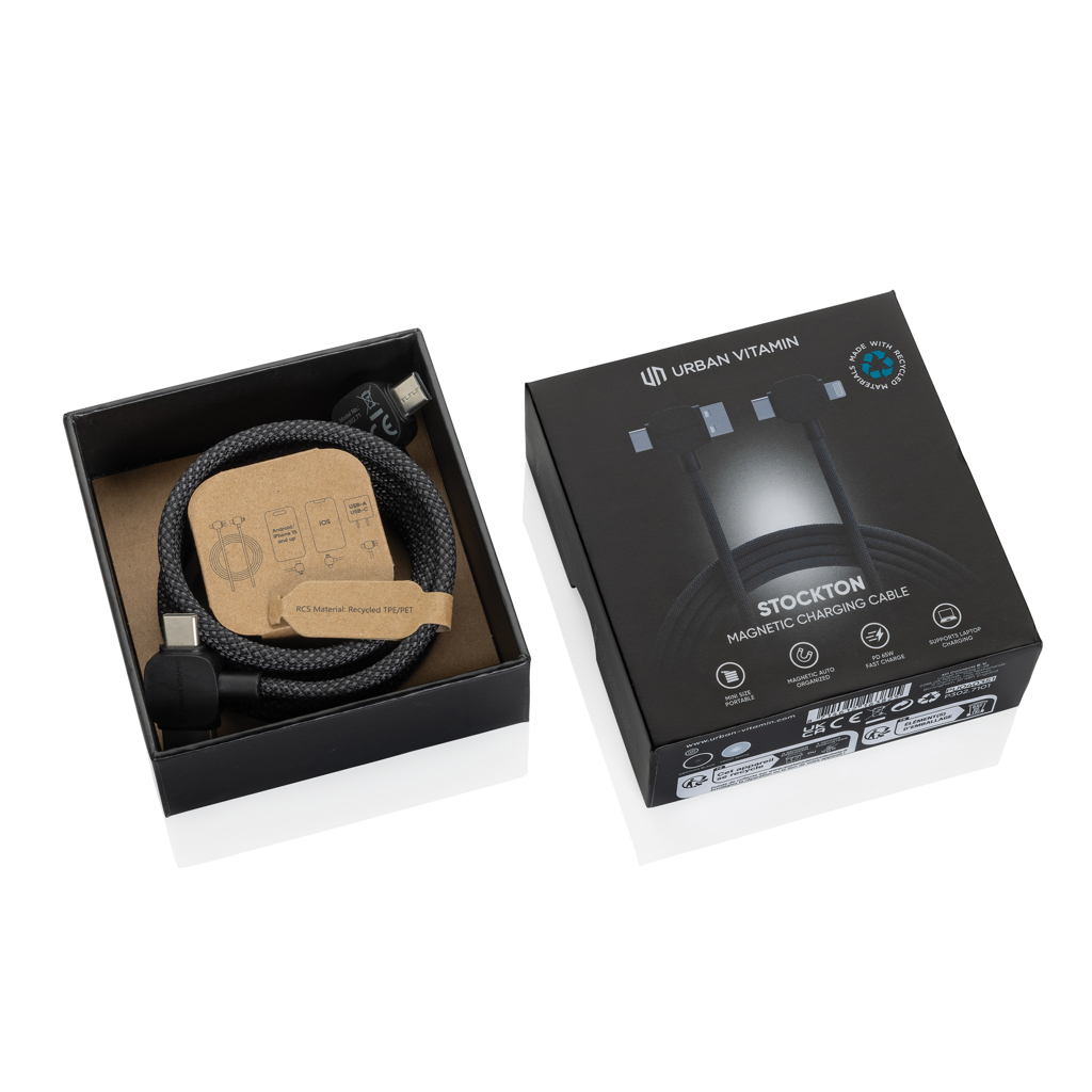Urban Vitamin Stockton 65W RCS RTPE/RPET magnetic cable | black