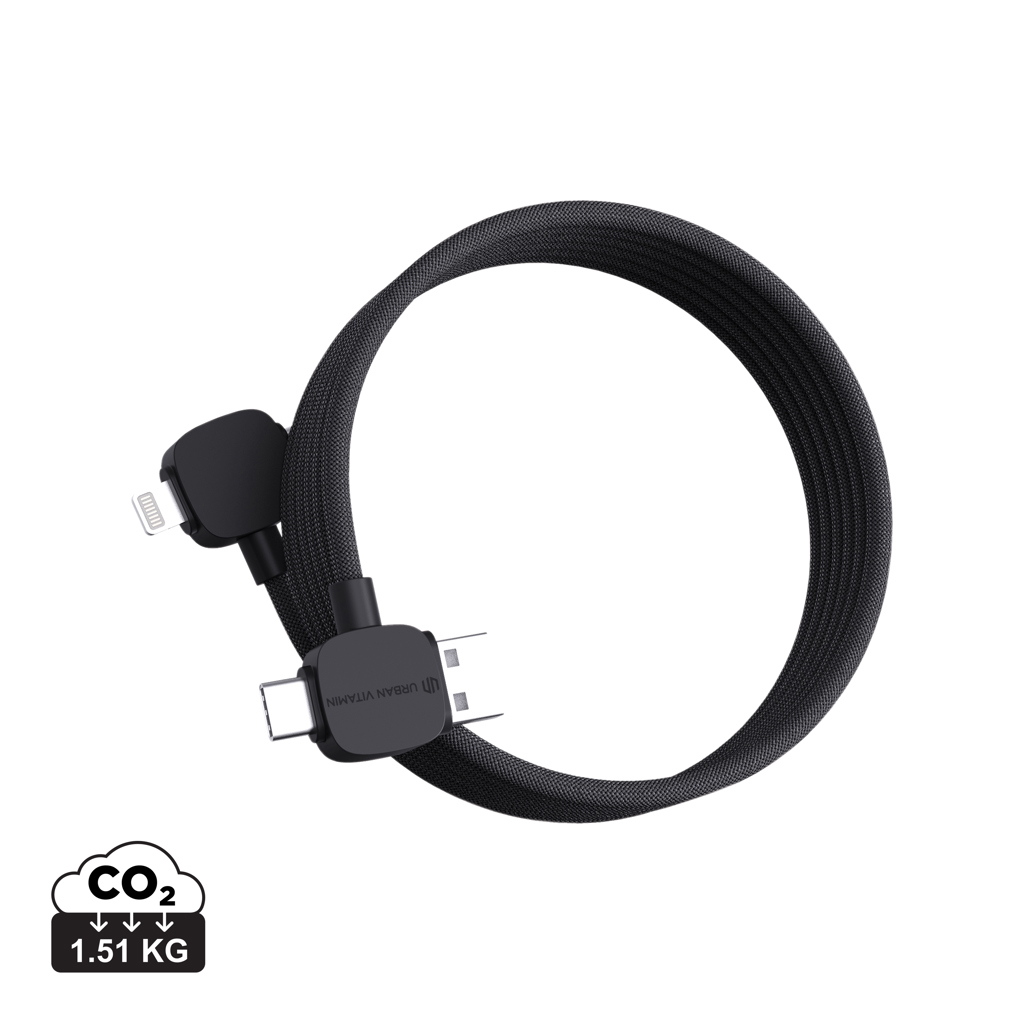 Cable magnético TPE/PET reciclado Urban Vitamin Stockton 65W | negro