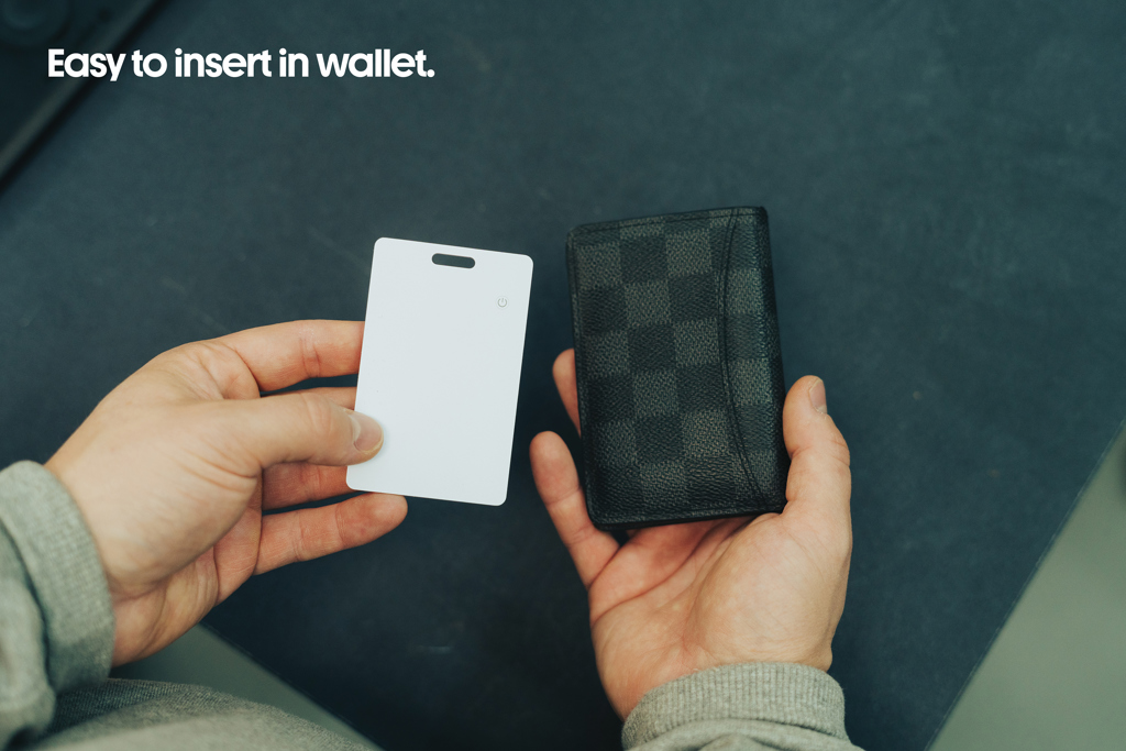 Carte Finder | ABS recyclé | Ultra fine | Étanche | Compatible avec Apple | Rechargeable | blanc Carte Finder | ABS recyclé | Ultra fine | Étanche | Compatible avec Apple | Rechargeable | blanc