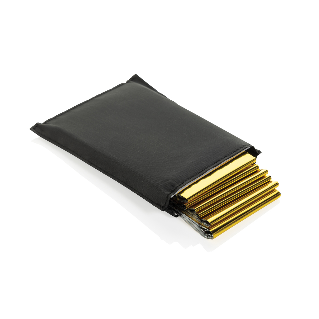 Couverture de survie | Pochette en RPET recyclé | black