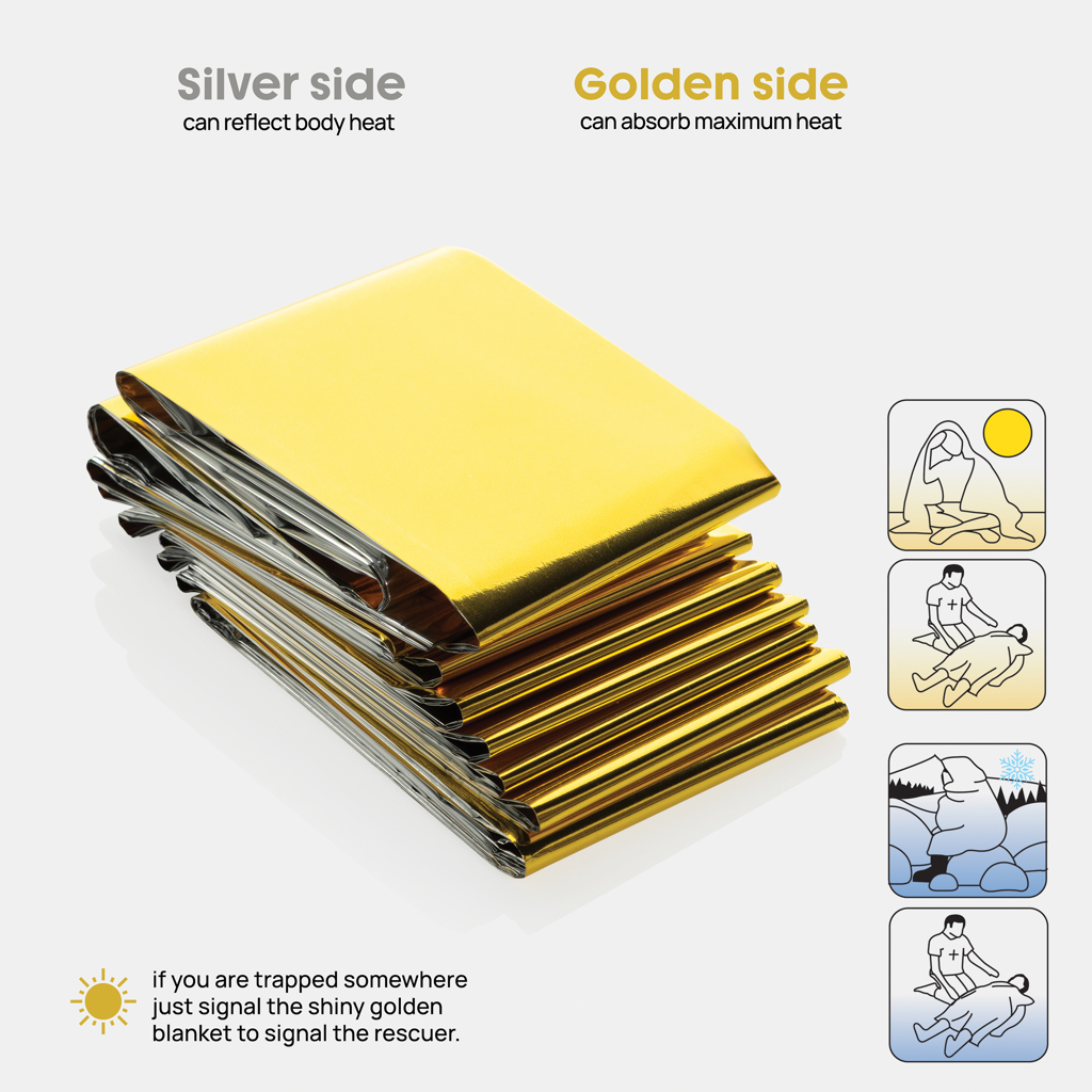 Couverture de survie | Pochette en RPET recyclé | black