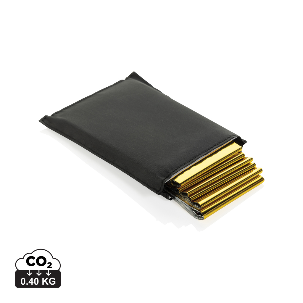 Couverture de survie | Pochette en RPET recyclé | black