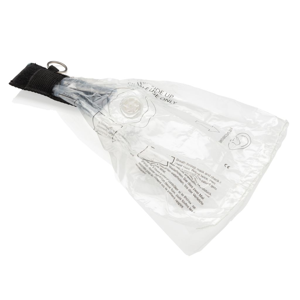 Keychain with CPR mask | Polypropylene  | Steel keyring | black