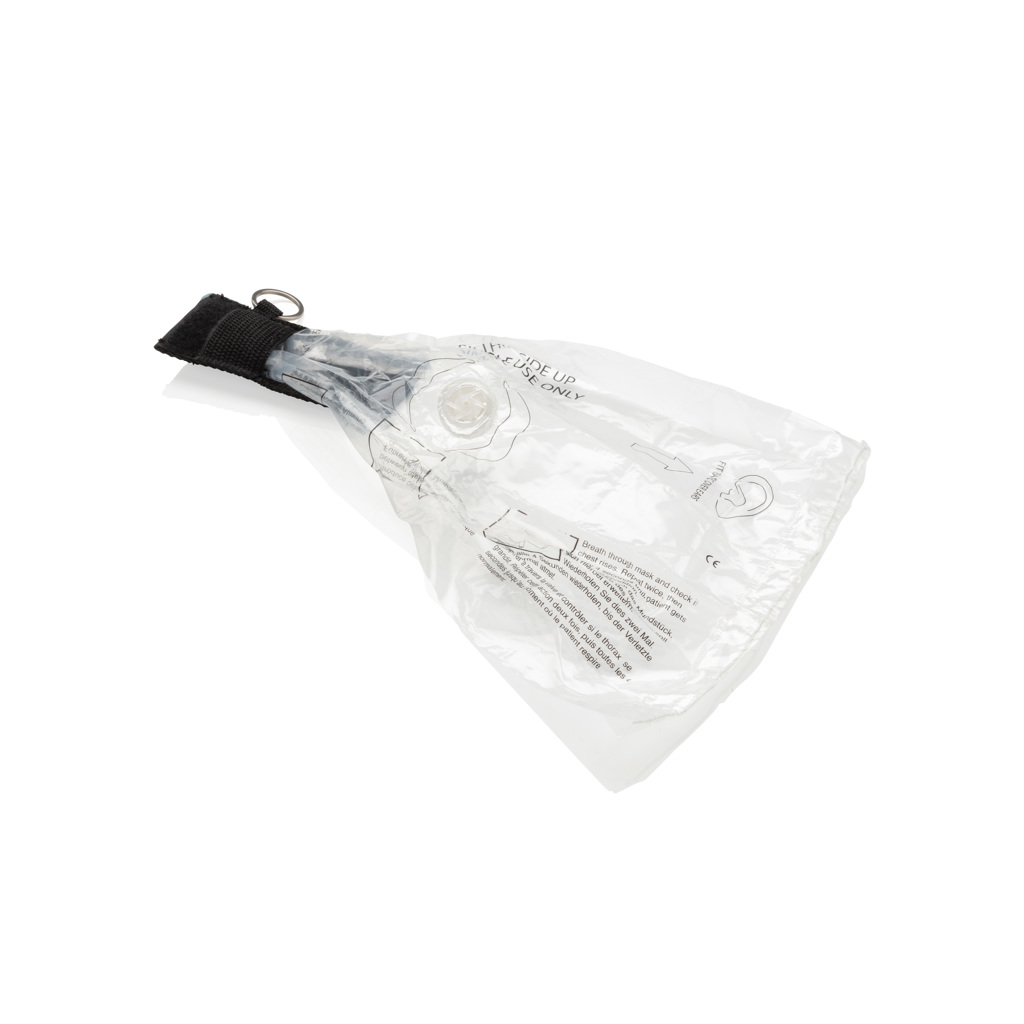 Keychain with CPR mask | Polypropylene  | Steel keyring | black