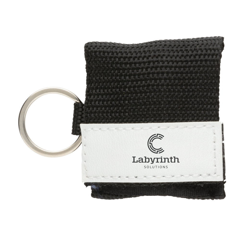 Keychain with CPR mask | Polypropylene  | Steel keyring | black