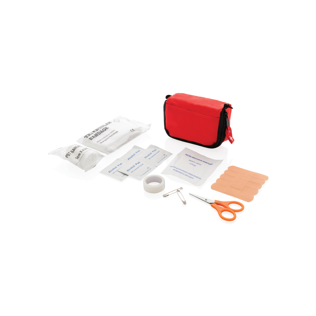 Eerstehulpset | Polyester | Meerdere artikelen | Met etui | Rood (186)
