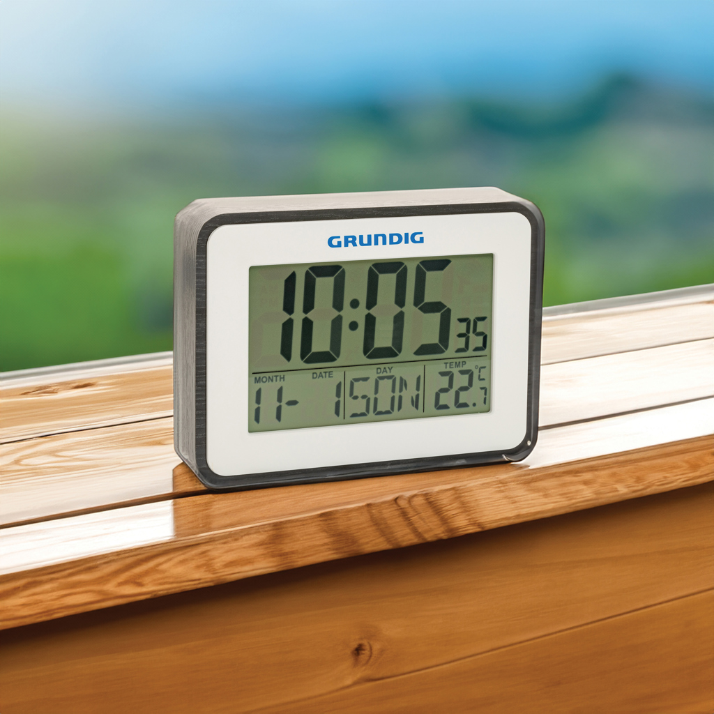 Grundig weerstation met alarm en kalender wit