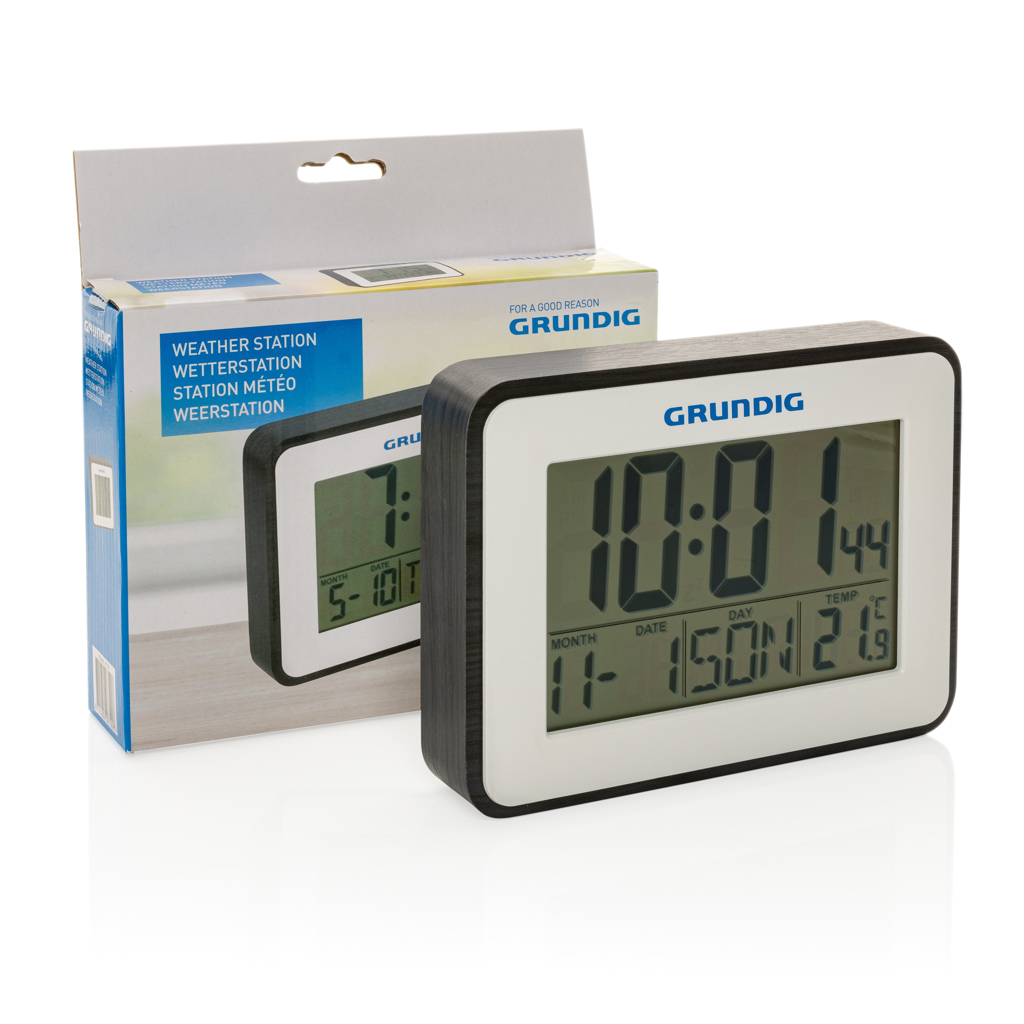 Grundig weerstation met alarm en kalender wit
