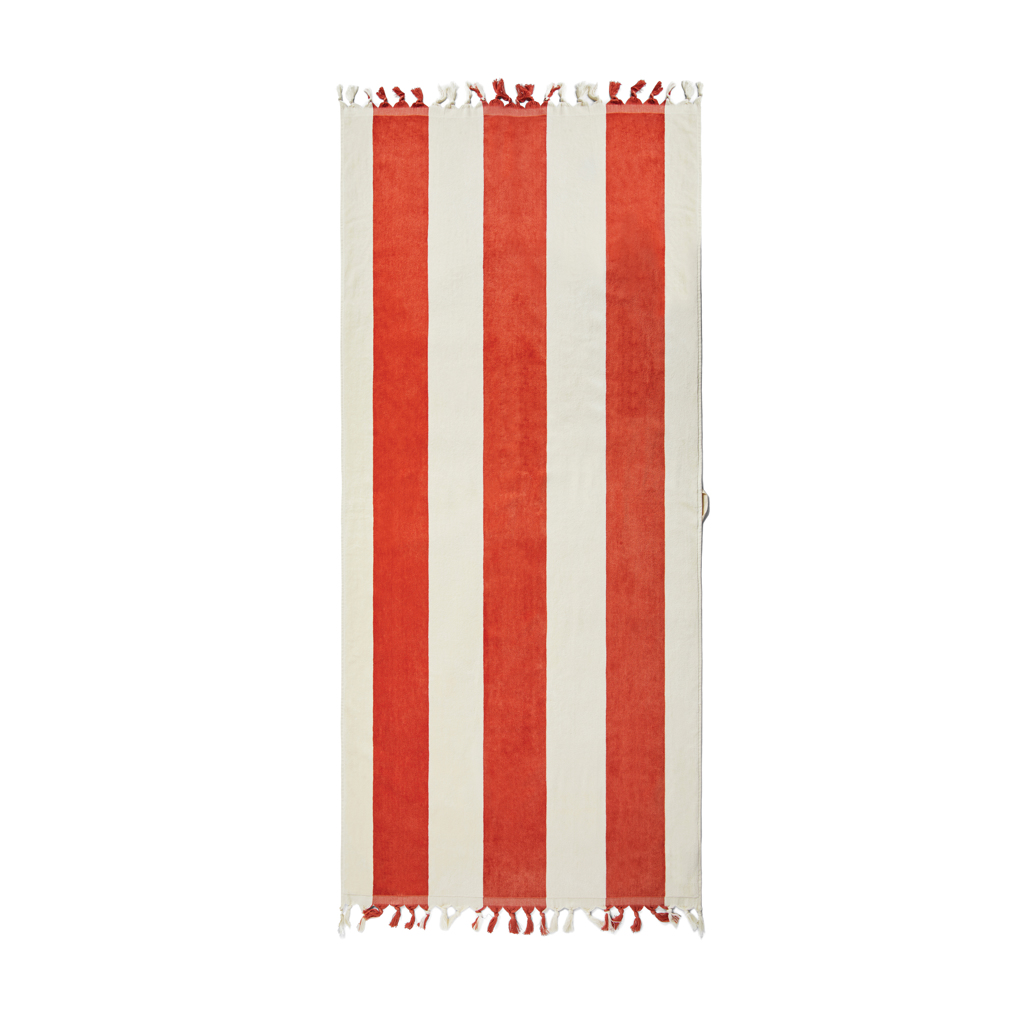 VINGA Valmer strand handdoek rood & wit