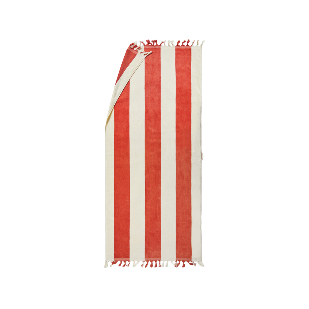 VINGA Valmer strand handdoek rood & wit