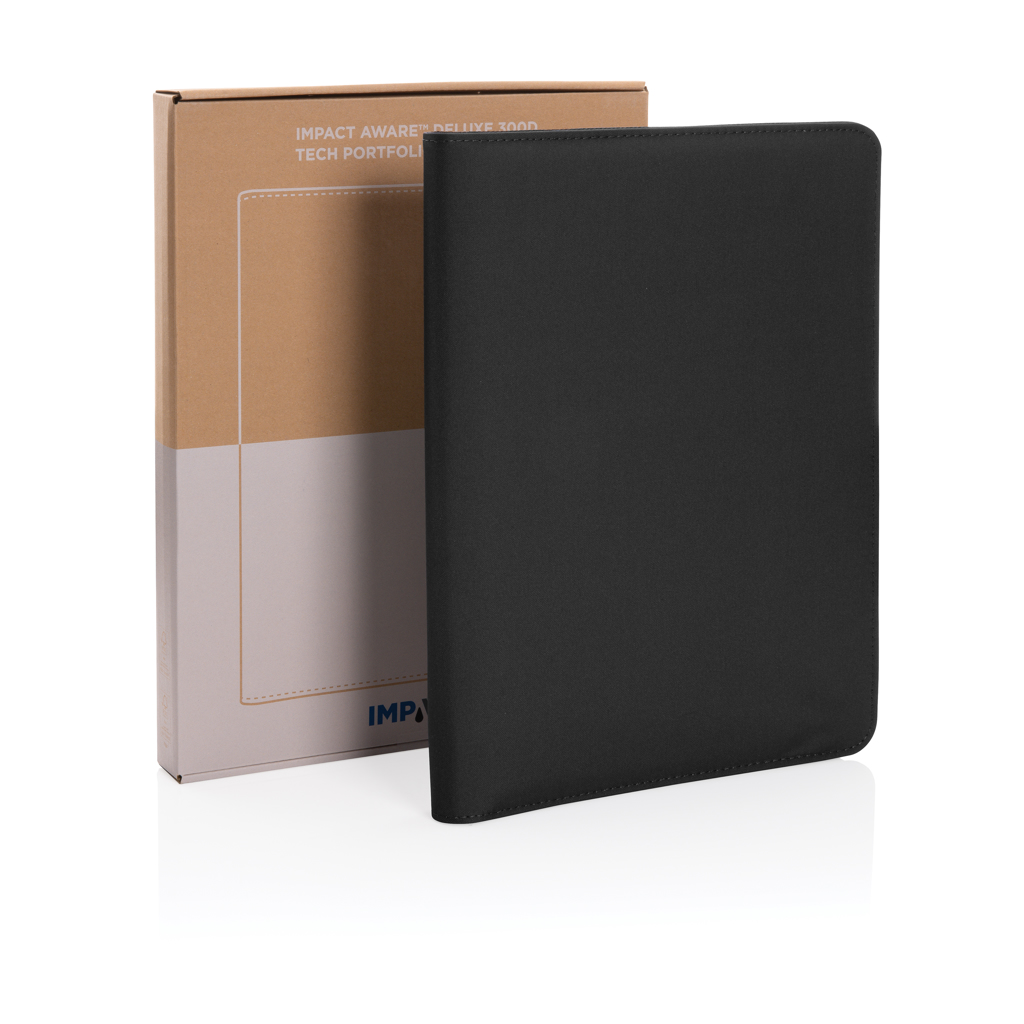 A4 Zippered portfolio | rPET | 20 lined pages notepad | Lots of storage space | black A4 Zippered portfolio | rPET | 20 lined pages notepad | Lots of storage space | black