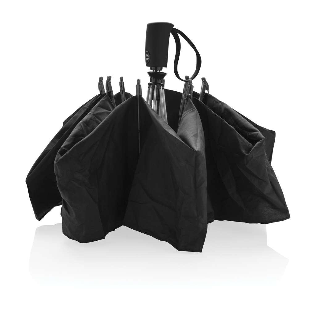 Omkeerbare paraplu | rPET | 23 Inch | Met automatische opener en sluiting | zwart