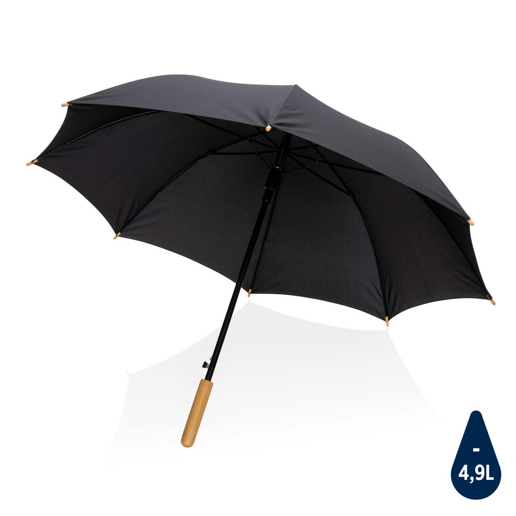 Sustainable umbrella | rPET | 23" | With bamboo handle | black