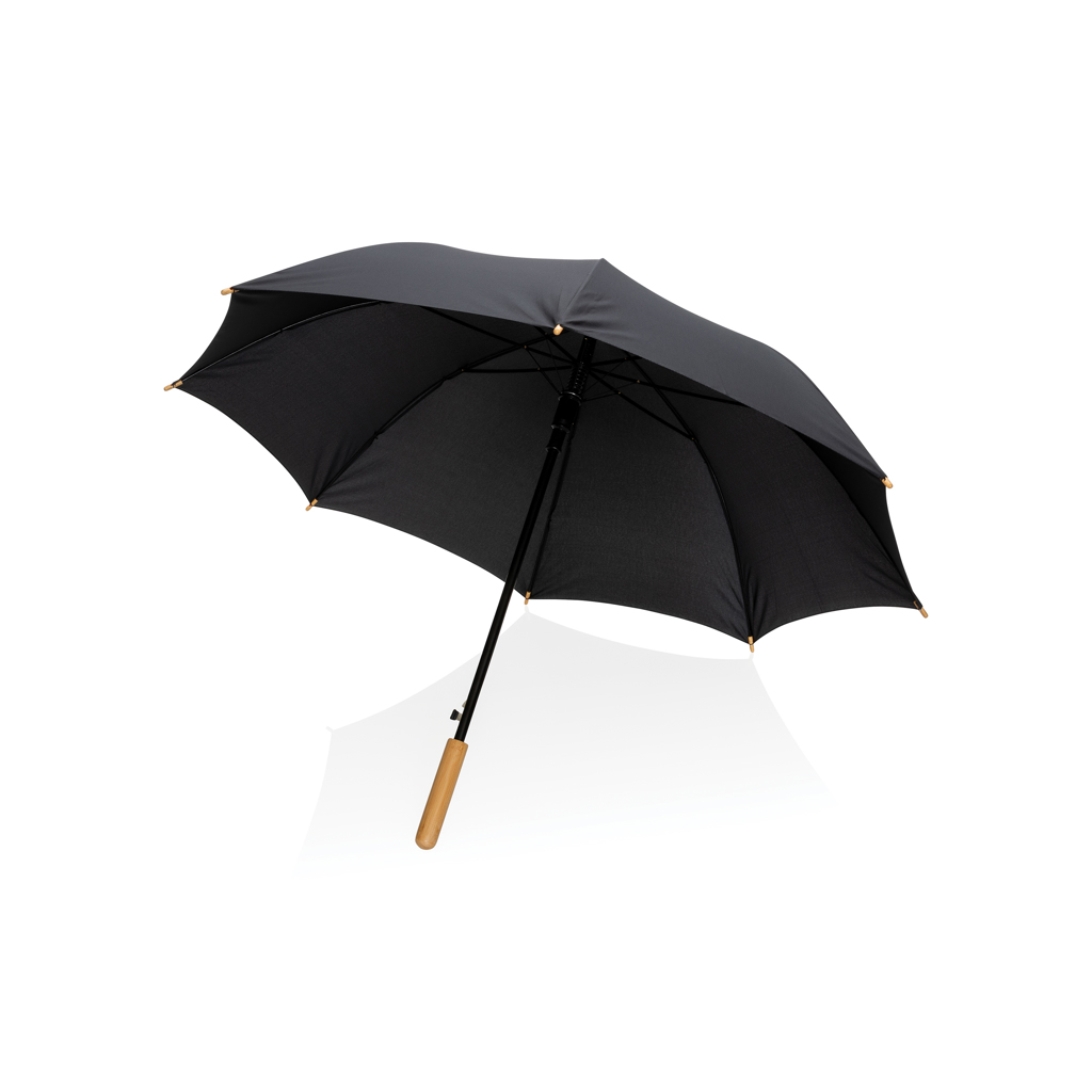 Sustainable umbrella | rPET | 23" | With bamboo handle | black