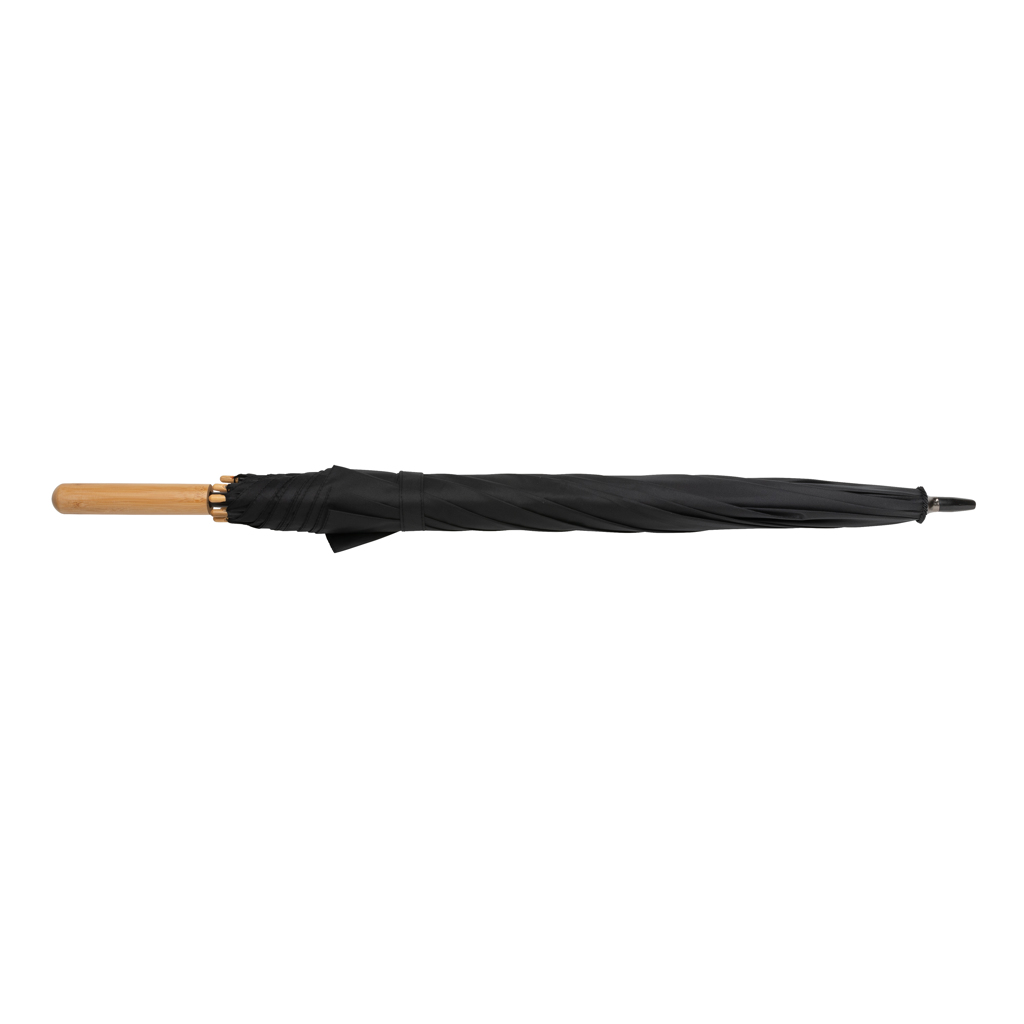 Sustainable umbrella | rPET | 23" | With bamboo handle | black
