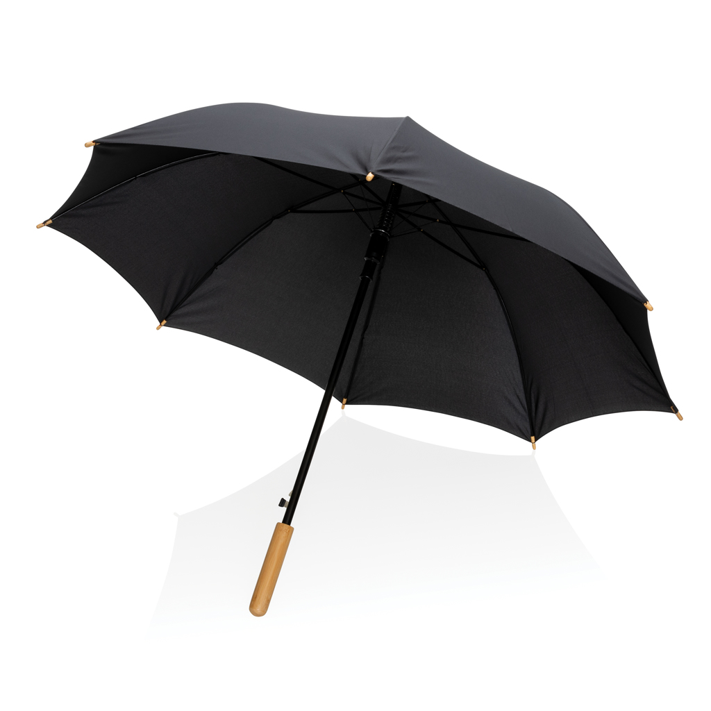 Sustainable umbrella | rPET | 23" | With bamboo handle | black