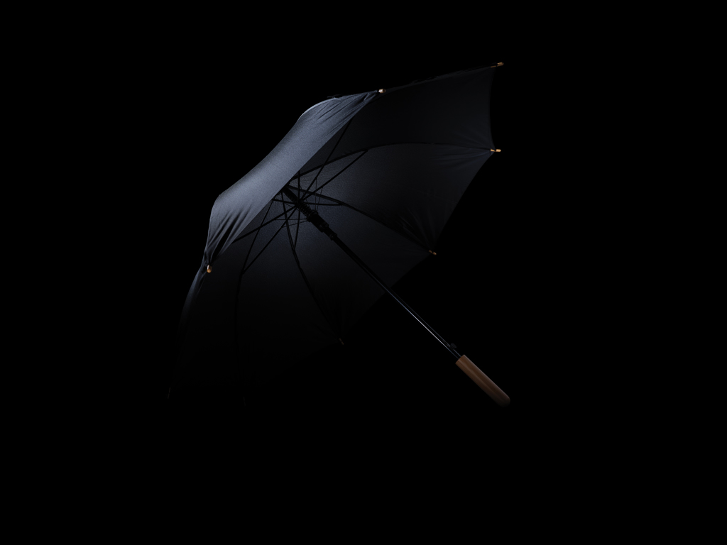 Sustainable umbrella | rPET | 23" | With bamboo handle | black